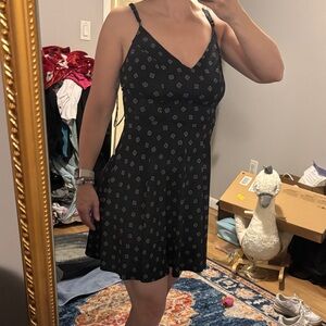 Nine Britton Black Mini Dress with White Pattern